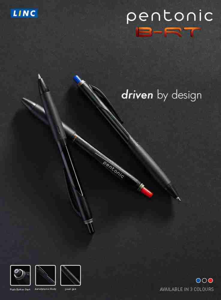 Linc Pentonic Black BR-T Retractable Ball Point Pens 0.7 mm Fine