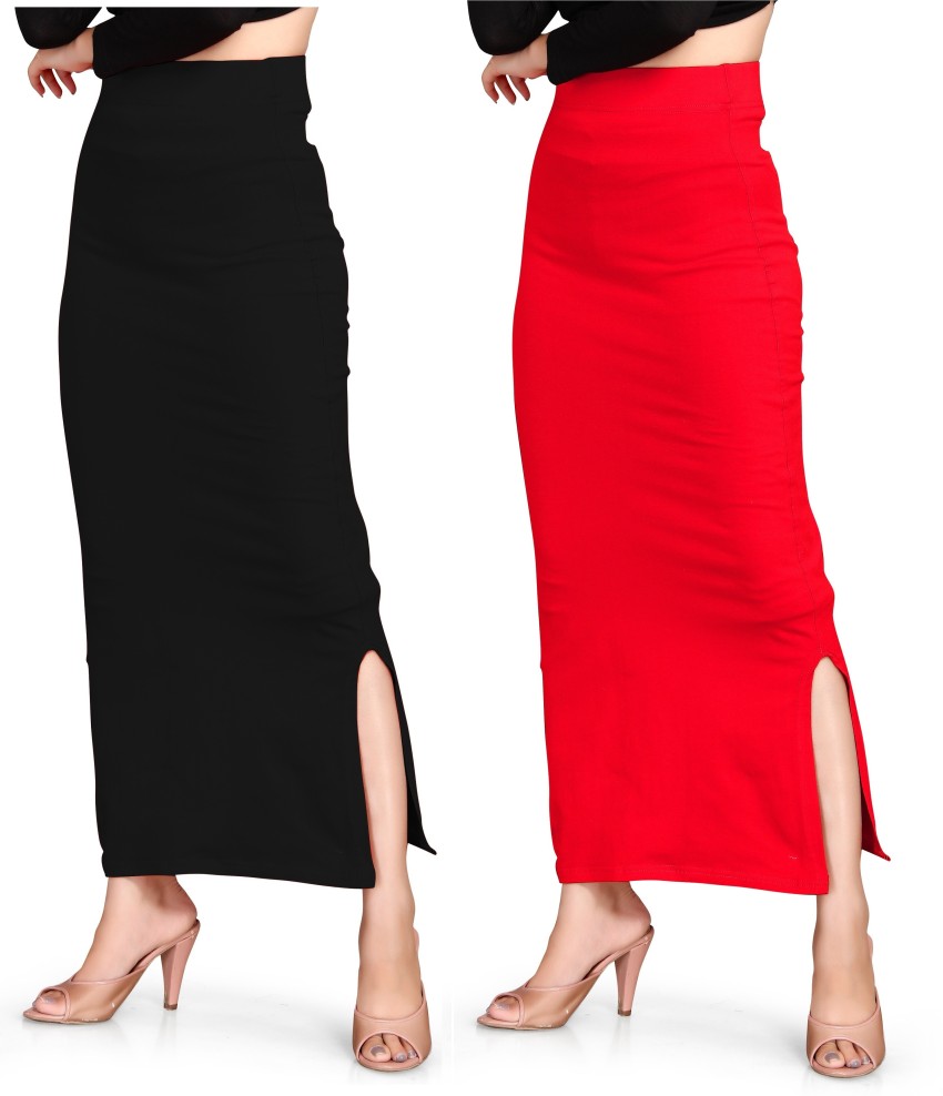 SCUBE DESIGNS Saree Shapewear Red (S) Nylon Blend Petticoat Price