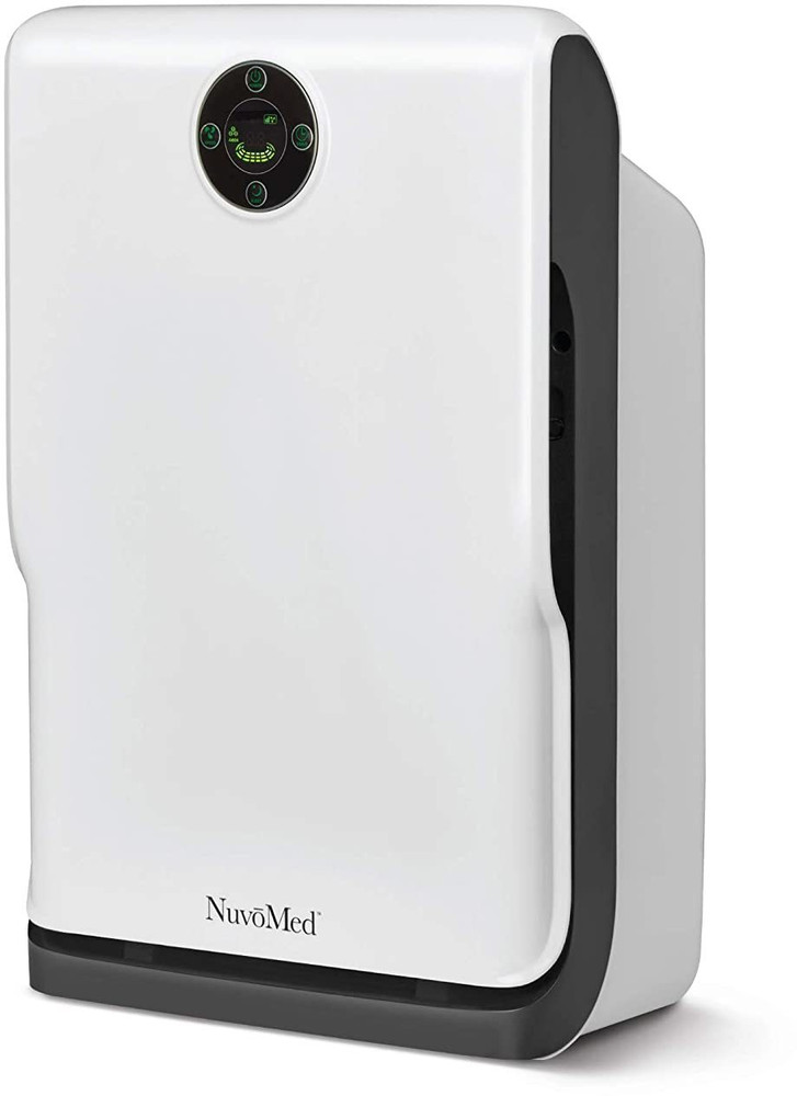 Nuvomed portable air purifier top with hepa filter