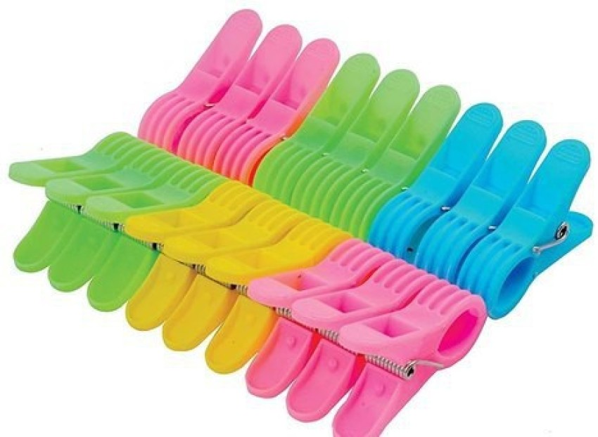 12pcs/ set Sock Clips For Laundry Portable Strong Clothes Pins