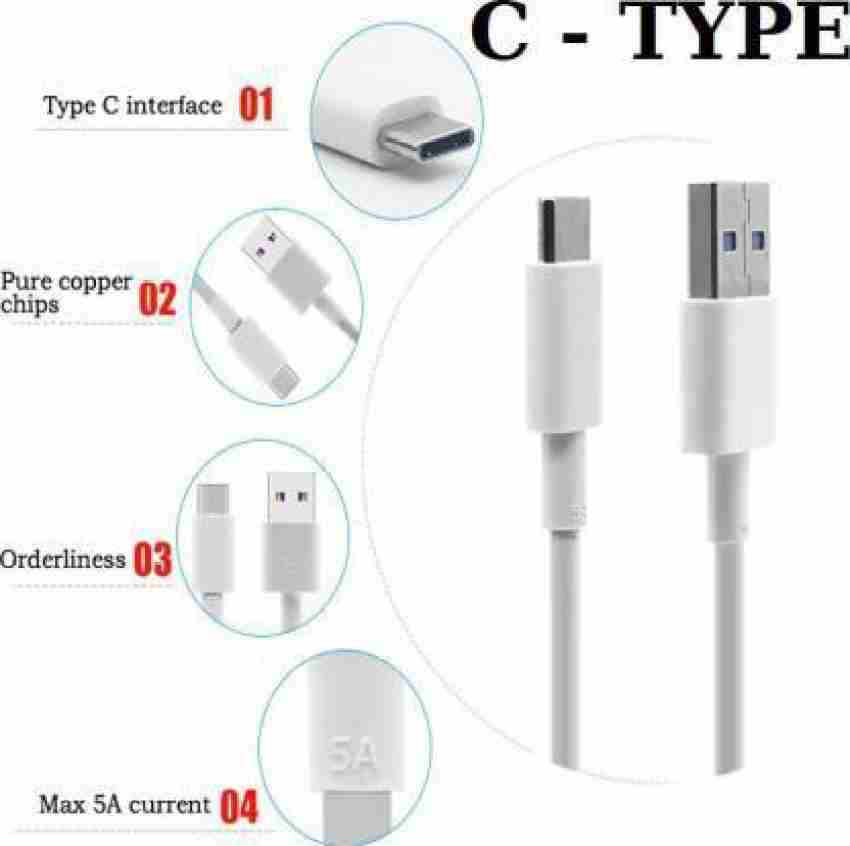  SapplySource Cable de carga de 3.3 pies blanco 5A USB-C rápido  tipo C para Xiaomi Redmi Note 7/Note 7 Pro/Note 7S Cable de sincronización  de datos de alimentación : Electrónica