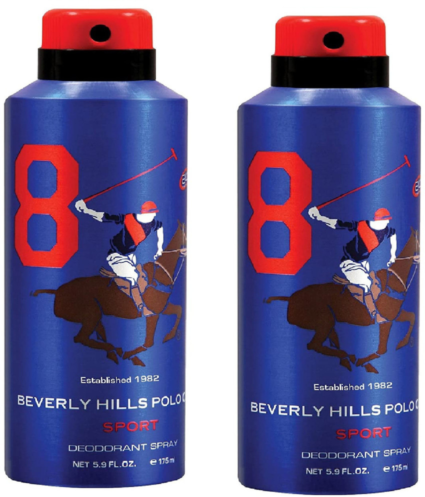 BEVERLY HILLS POLO CLUB Sport Deo No.8 For Men Pack of 2.w Body