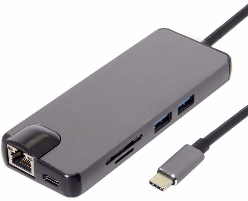 Buy Digitek (DUH 008) USB C Type HUB 8 in 1 Adapter, Aluminium Multi Port  Online Best Prices