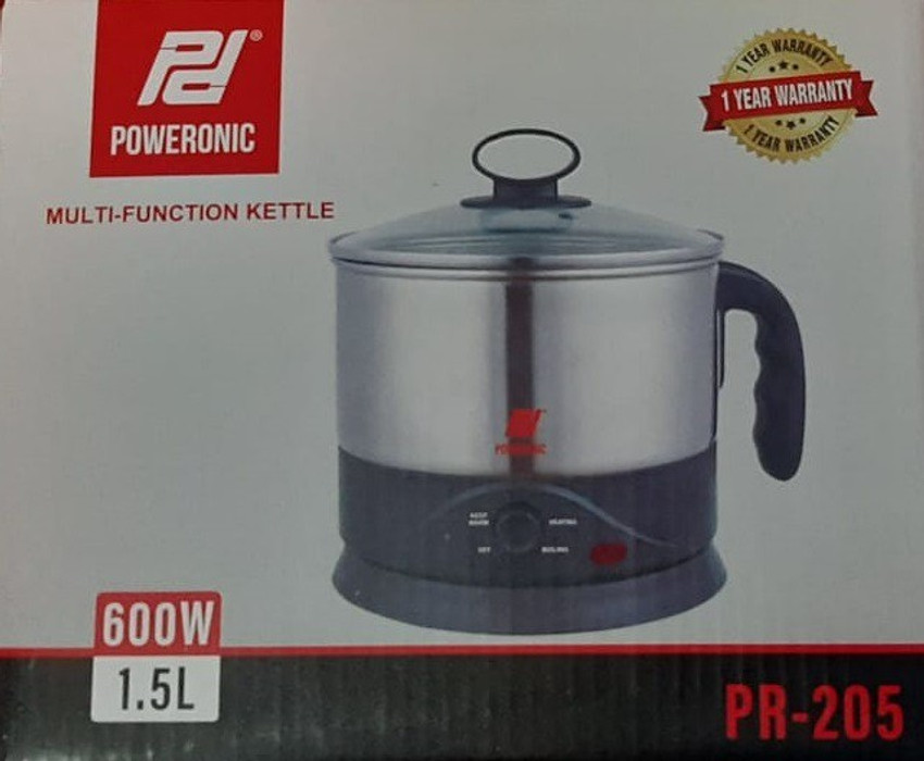 Poweronic Multi Kettle Multi Cooker Electric Kettle 1.5 L Black