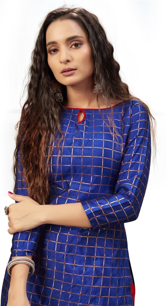 NOTABILIA Cotton Silk Checkered Kurta Churidar Material Price in India Buy NOTABILIA Cotton Silk Checkered Kurta Churidar Material online at Flipkart