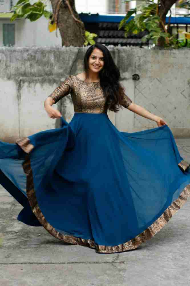 Plain shop saree gown