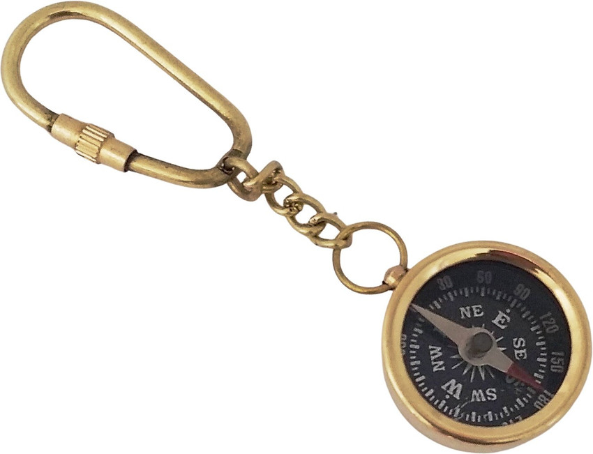 Brass hotsell compass keychain