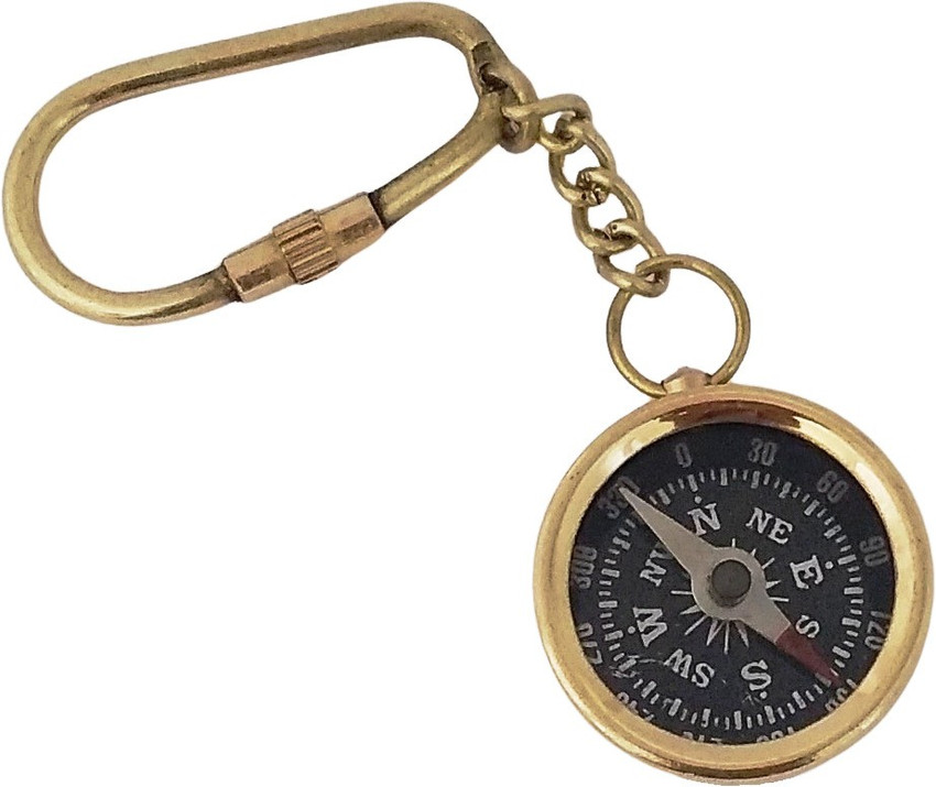 Brass compass keychain online