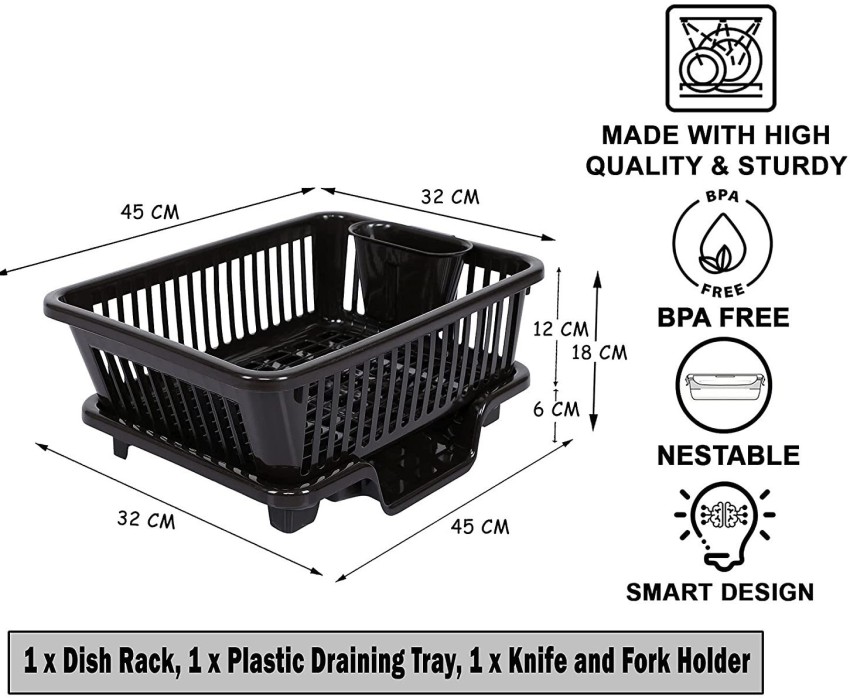 Flipkart SmartBuy Dish Drainer Kitchen Rack Plastic, Steel Price