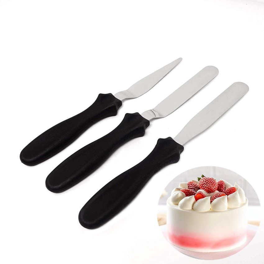 3 Pcs Stainless Steel Professional Palette Knife Angled Baking Icing  Spatula Set