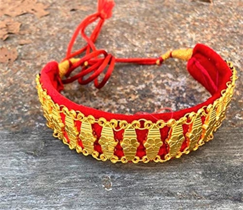 Red and hot sale gold choker