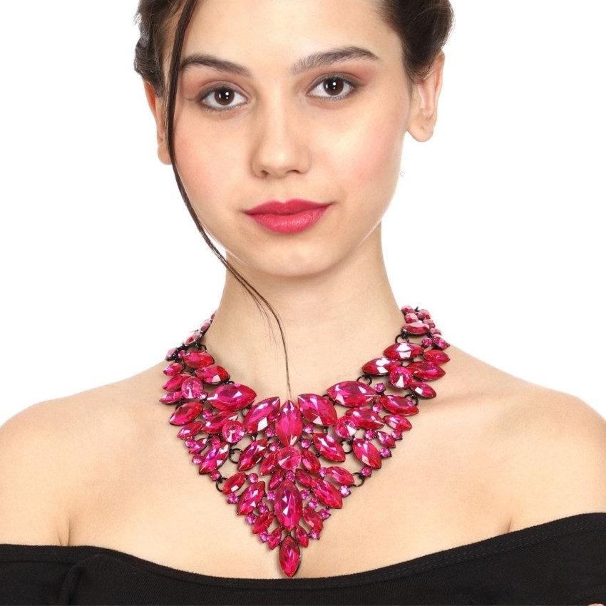 Buy Femnmas Golden Sequin Layered Choker Necklace For Girls Online at Low  Prices in India 