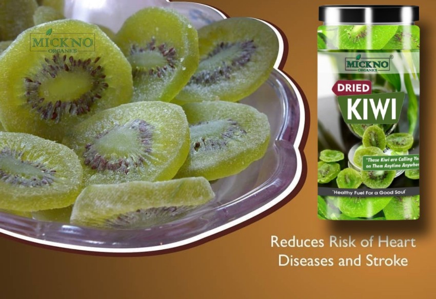 Dried Green Kiwi slices - 100% organic kiwi fruit - healthy natural fruit