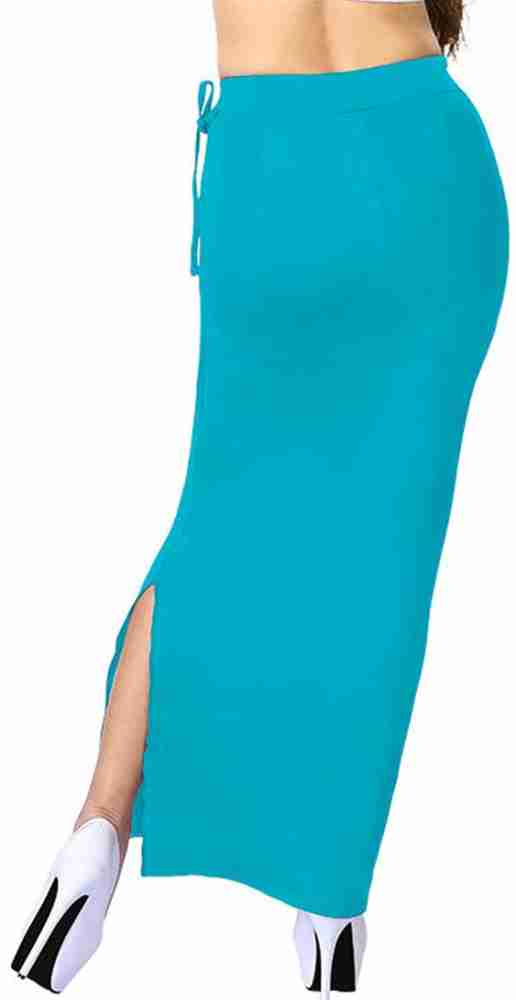 SCUBE DESIGNS Flared Saree Shapewear Light Blue (M) Lycra Blend