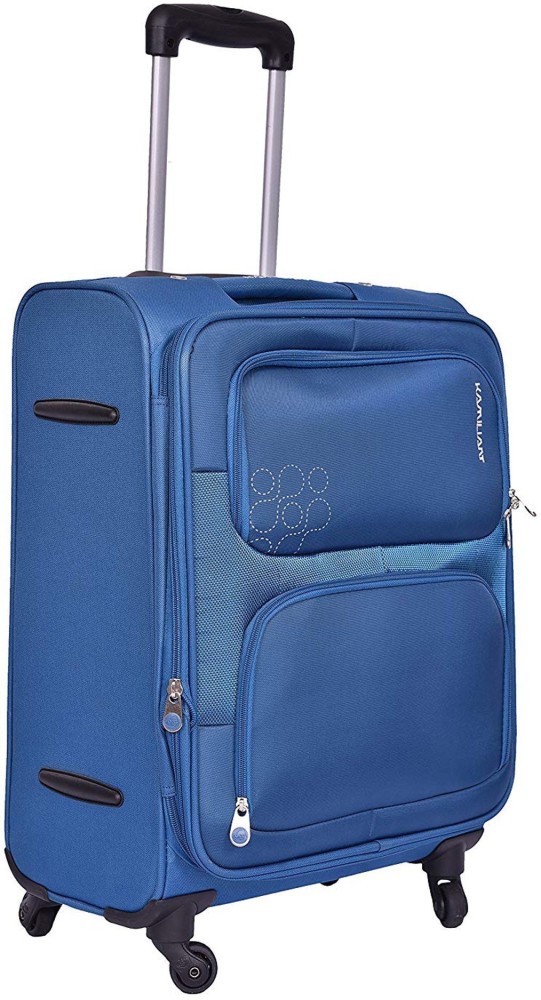 Buy Safari Anti Theft Trolley Bag Set, Small and Medium Size Blue Suitcase,  8 Wheel Softside Polyester Luggage Bags for Travel, 59 cm and 71 cm Cabin Luggage  Trolley for Men and