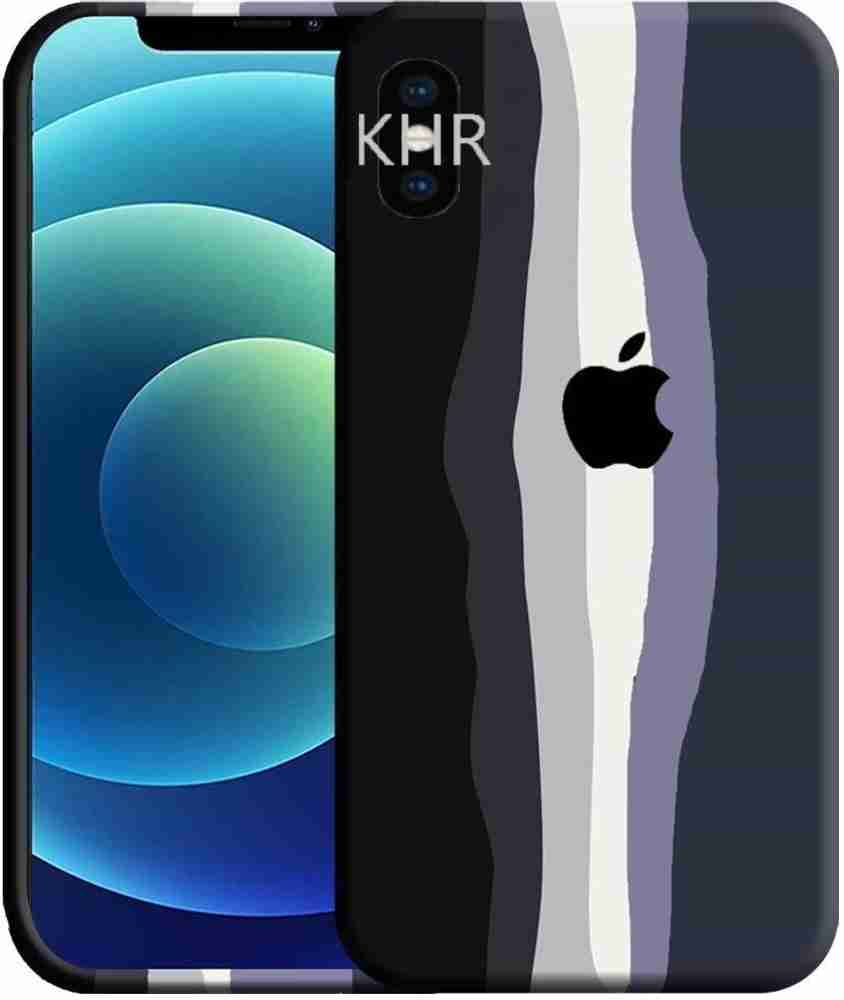 KHR Back Cover for Apple iPhone X Rainbow Liquid Silicone Soft