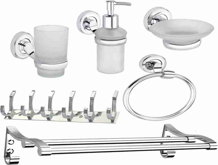 aligarian Steel Bathroom Accessories Set with Towel Ring, Saop