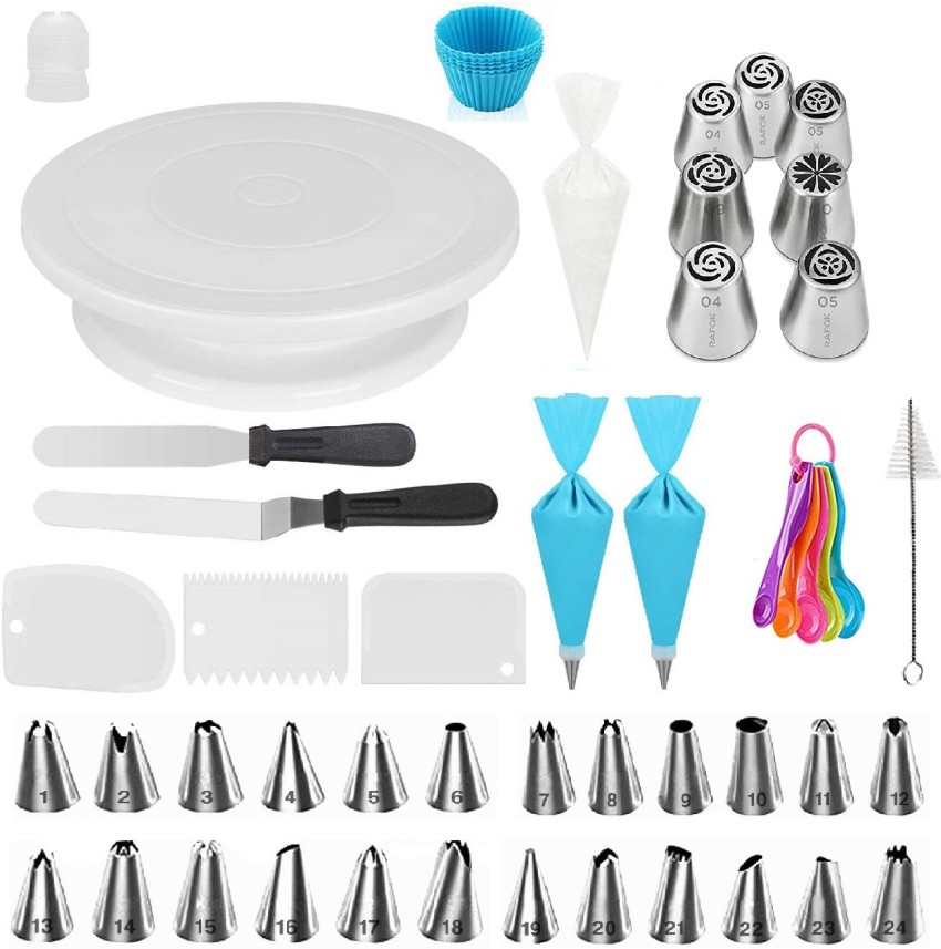Amazon.com: RFAQK 700PCs Cake Decorating Supplies Kit with Baking Supplies- Cake  Decorating Tools with Springform Pans, Cake Leveler, Turntable, Numbered  Piping Tips, Icing Spatulas, Fondant Tools and More : Home & Kitchen