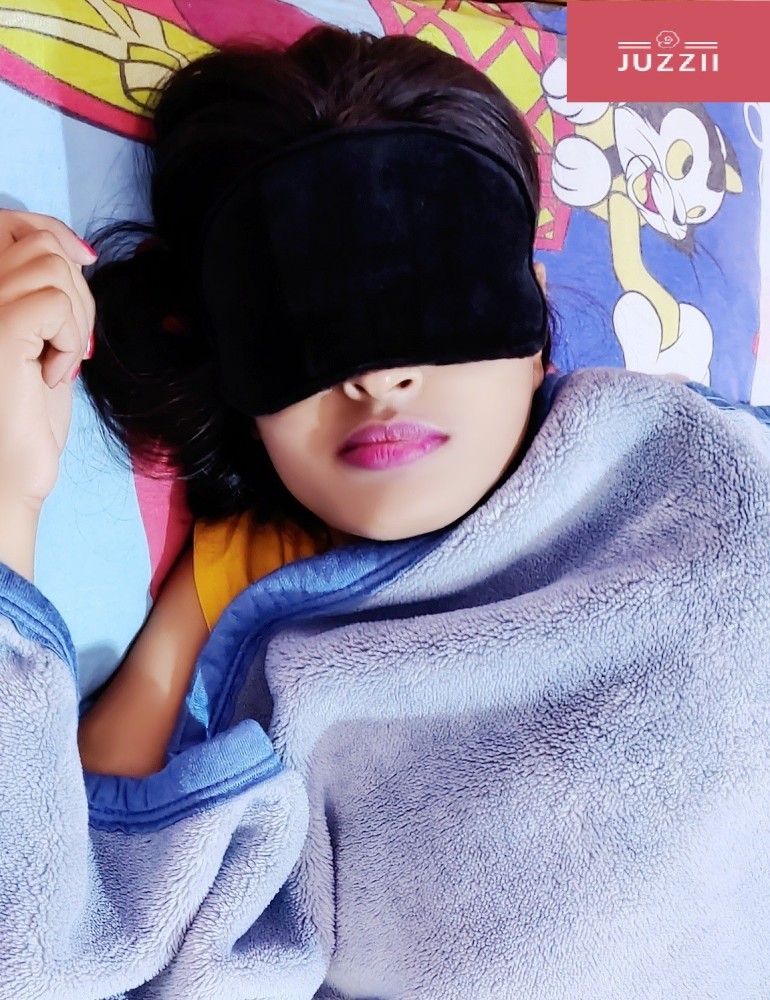 Juzzii Velvet Super Soft Blindfold Sleeping Eye Mask for Men Women