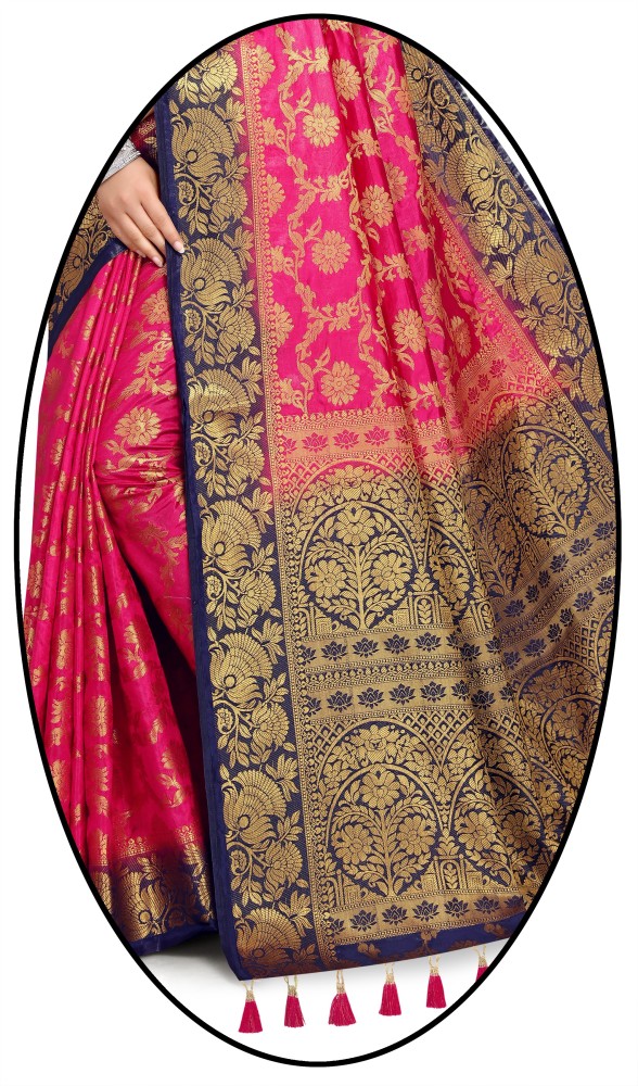 Womens Silk Printed Banarasi Dress Material (Pink) in Hyderabad at best  price by Rajlaxmi Textlies India Pvt Ltd - Justdial