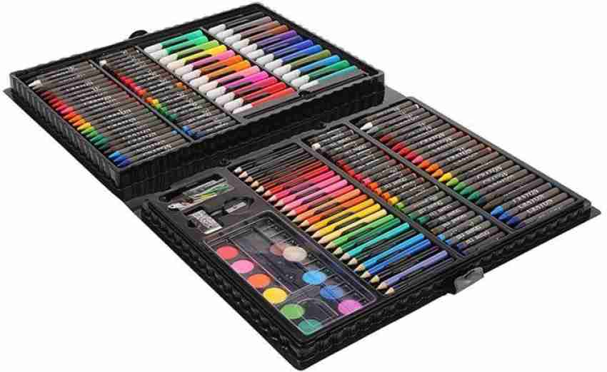 SHK Digitrade Stationery Black Artist Art Drawing Sets,  Colored Pencil Drawing Art Marker Pen Set with Oil Paint Brush Drawing  Professional Art Set Gift for Children Kids. with New Cardboard