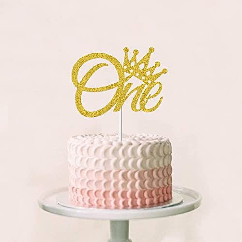 Baby] 'One' Acrylic Cake Topper - Black - Give Fun