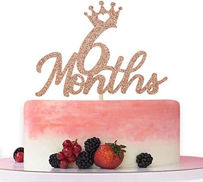 6 Months Cake. Half Birthday Cake. Teddy Rainbow Theme. Noida & Gurgaon –  Creme Castle