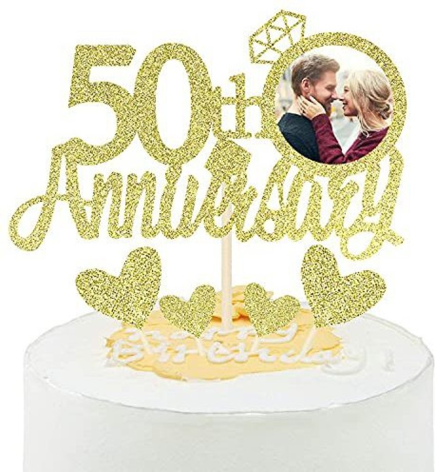 creatick Studio Happy 50th Anniversary Cake Topper for the 50th Anniversary  Party Cake Decoration_GGCT11 Cake Topper Price in India - Buy creatick  Studio Happy 50th Anniversary Cake Topper for the 50th Anniversary