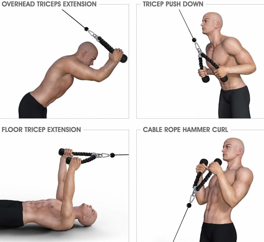 KEMORA Biceps Triceps Rope Triceps Bar for Fitness Workouts