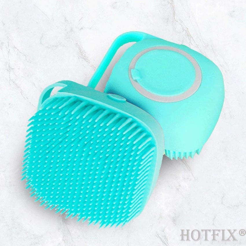 Silicon Massage Bath Brush Hair, Silicon Wash Scrubber, Cleaner & Massager, Soap  Dispenser