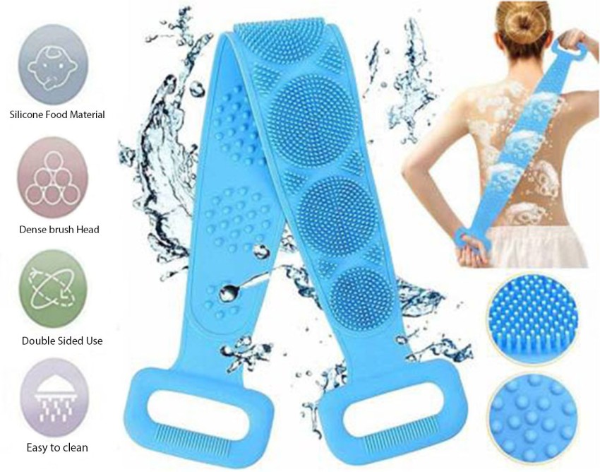 Silicone Bath Shower Body Back Skin Brush Scrubber Wash Double