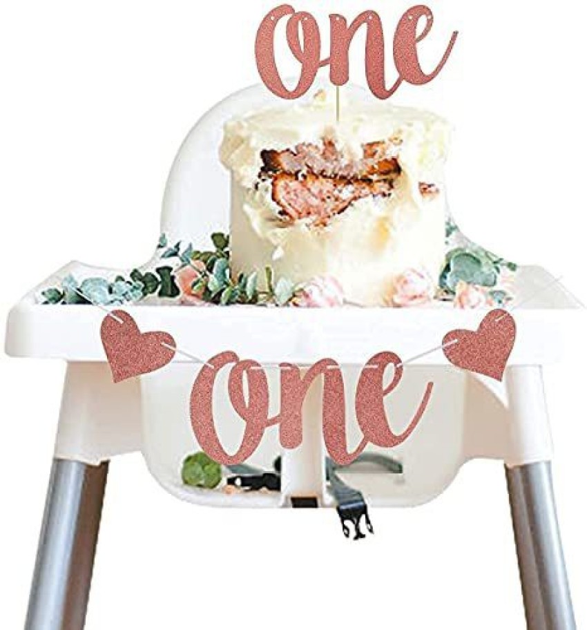Whittlewud ONE Sign for First Birthday Decor, White Freestanding