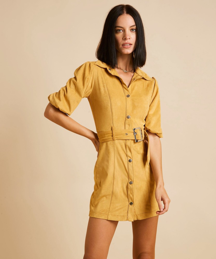 Bershka store yellow dress