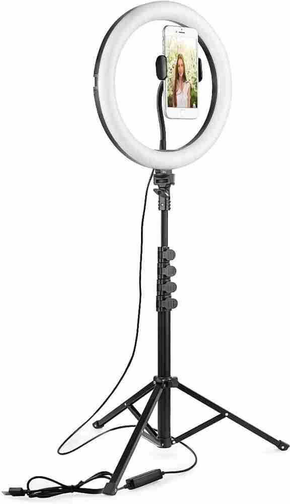 CASVO 10 Inch Selfie Ring Light with 50'' Extendable Tripod Stand, Sensyne  LED Circle Lights with Phone Holder for Live Stream/Makeup/ Video/ TikTok, Compatible with All Phones. Ring Flash - CASVO 