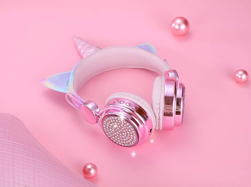 Wk Life Unicorn Kids Headphones Pink Bluetooth Headset Price in