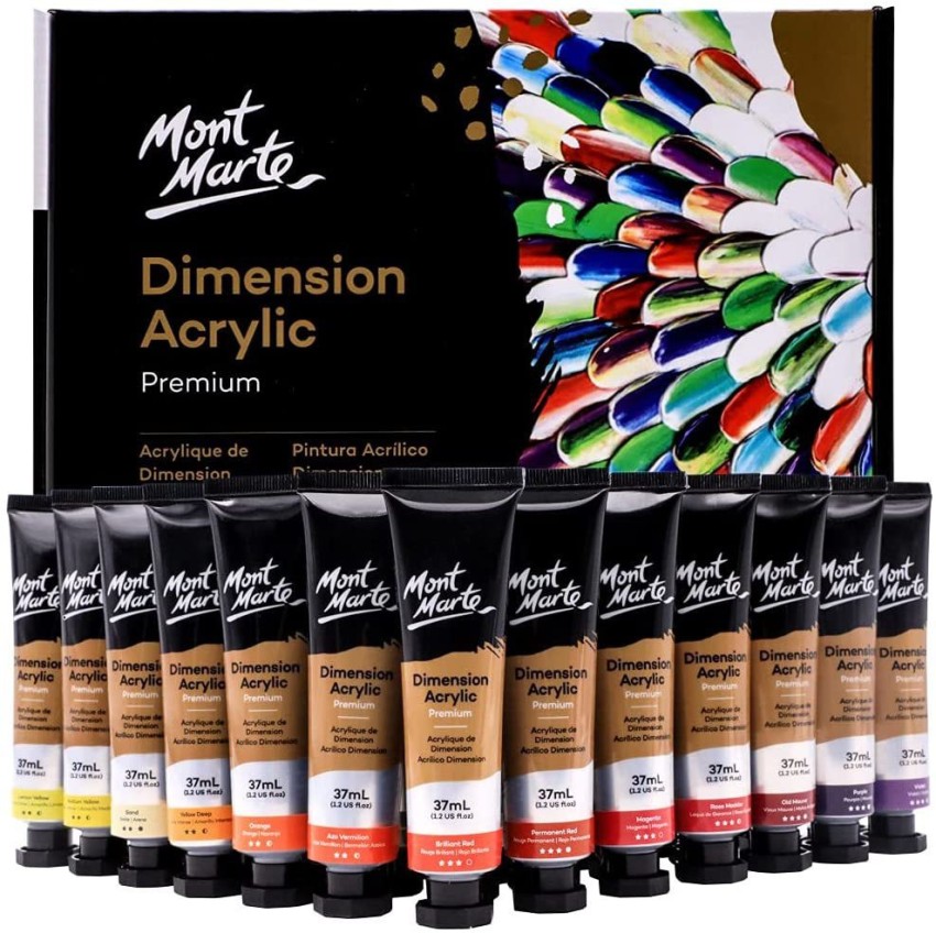 WeKonnect Mont Marte Acrylic Paint Set 24 Colours 36ml,  Perfect for Canvas, Wood, Fabric, Leather, Cardboard, Paper, MDF and Crafts  (Original and Certified) 