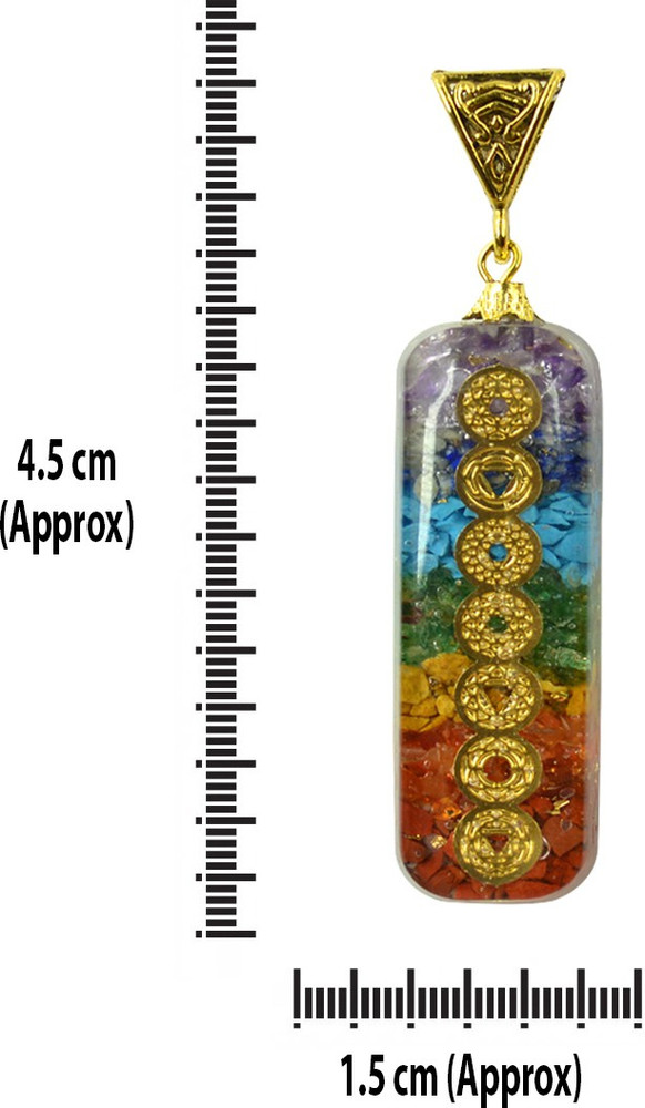 REIKI CRYSTAL PRODUCTS 7 Chakra Orgone Pendant Natural Orgonite Pendant Reiki Healing Stone Pendant With Silver Polish Metal Chain Amethyst Carnelian Lapis Lazuli Citrine Quartz Jade Agate Quartz Crys...