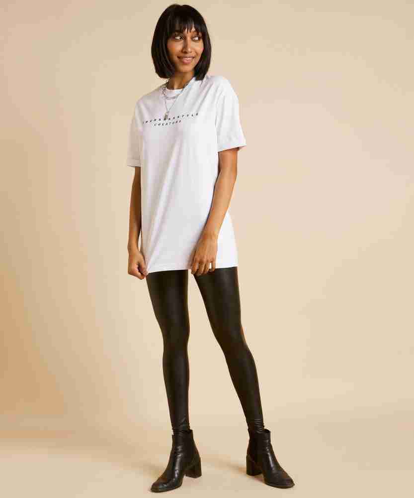 Bershka Solid Women Polo Neck White T Shirt Buy Bershka Solid