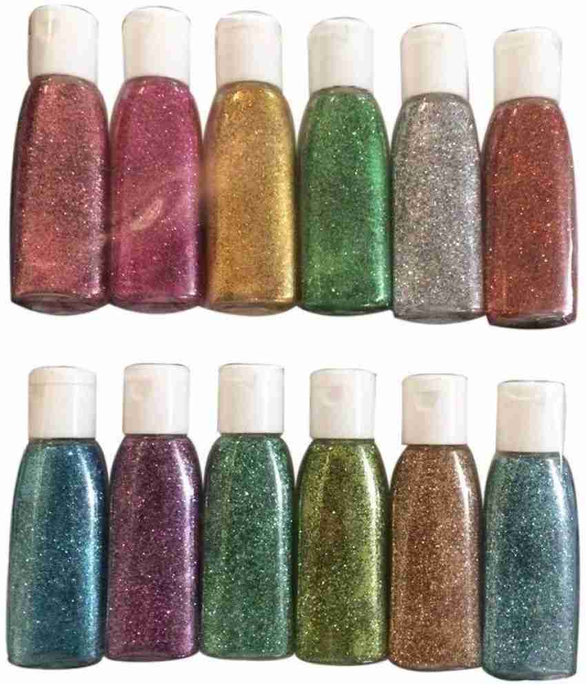 Glitter Powder Pouch Color Assorted For Art & Scrap Booking Pack Of 20