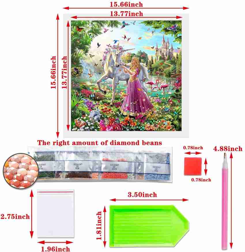 ZY 5D Diamond Painting Kit for Kids with Wooden Frame Art and