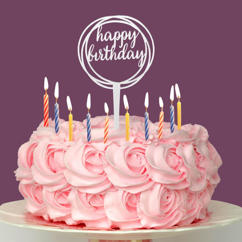 Pink Birthday cake and Happy birth day tag on birthday cake over light  grey.food concept anniversary background. Stock Photo | Adobe Stock