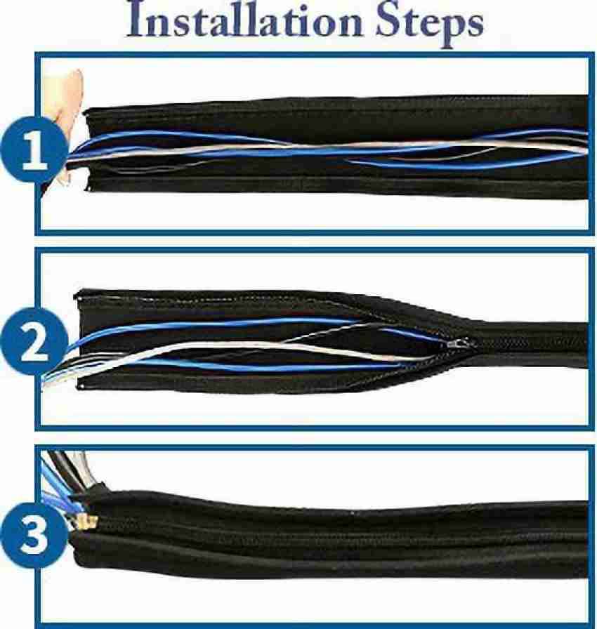 4 Pack Cable Management Sleeve, 19-20 Inch Cord Organizer System With  Zipper