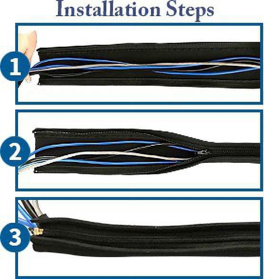 [4 Pack] JOTO Cable Management Sleeve, 19-20 Inch Cord Organizer System  with Zipper for TV Computer Office Home Entertainment, Flexible Cable  Sleeve