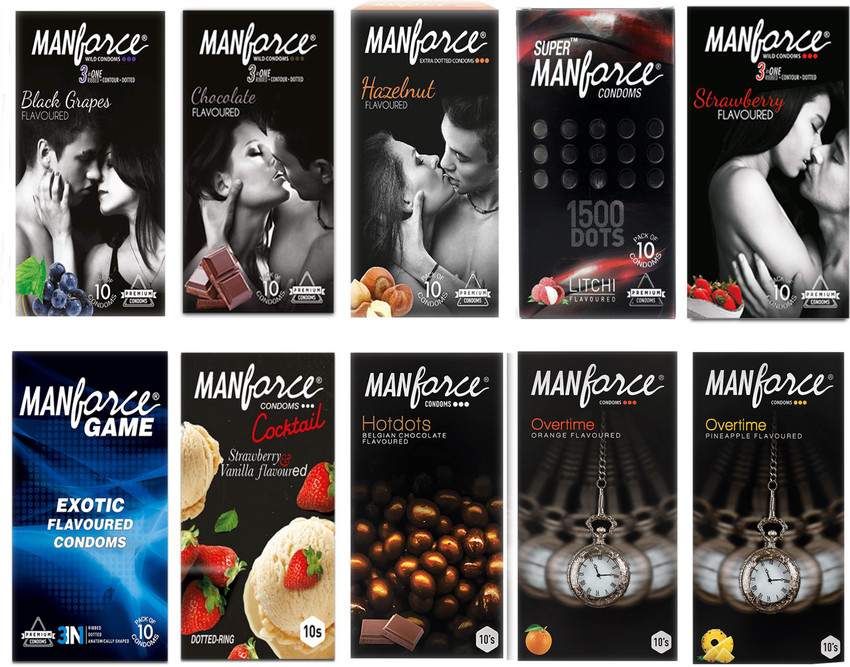 MANFORCE MAN FORCE MULTI FLAVORED COMBO PACK 10PC Condom Price in