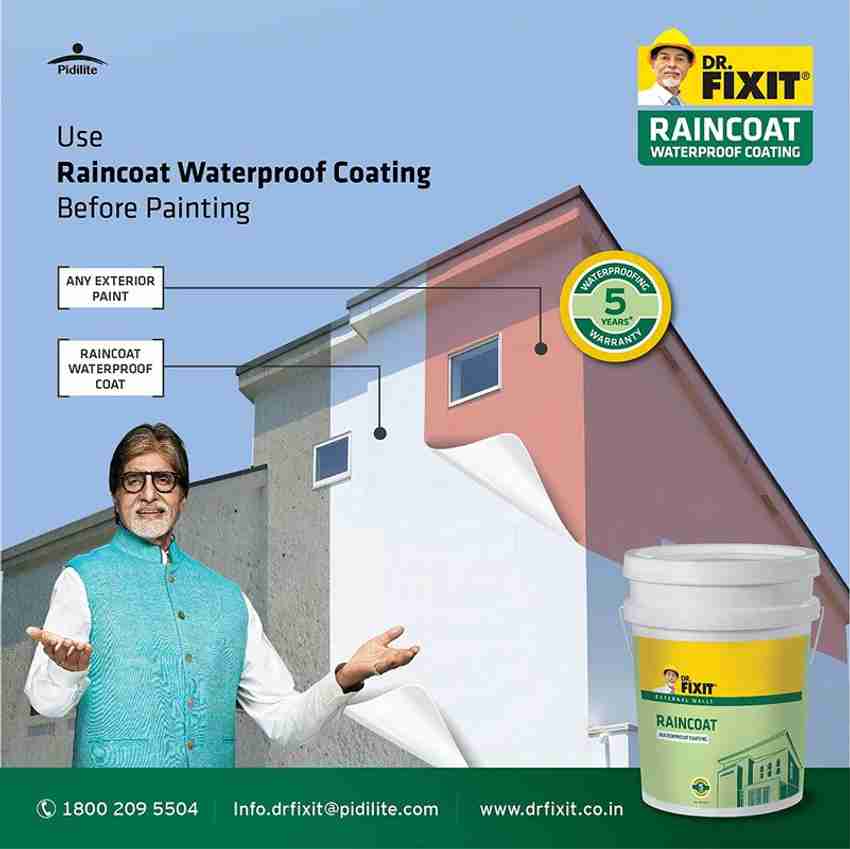 Dr. Fixit 643 Raincoat Waterproof Coating For External Walls Crack