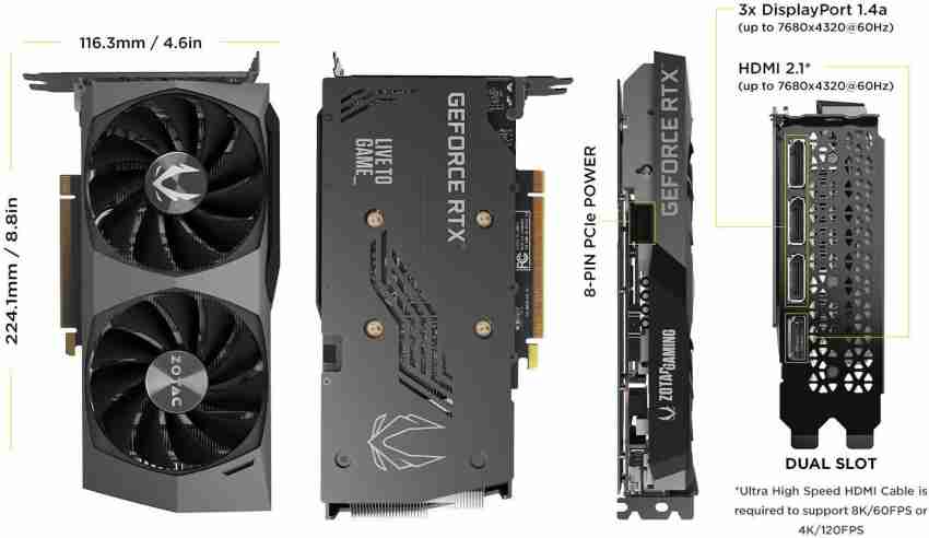 Zotac GeForce NVIDIA ZOTAC GAMING GeForce RTX 3060 Twin Edge OC 12