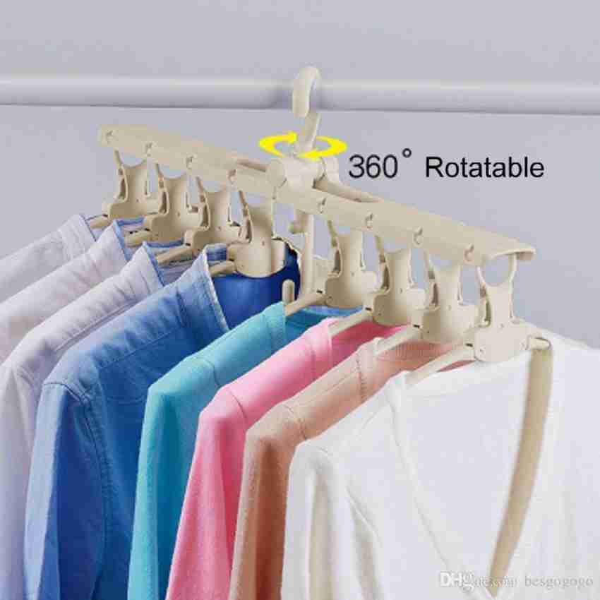 KROOH Multi-Function 360 Degrees Rotatable Hook Storage Rack Magic Rotating  Anti-Skid Folding Drying Rack Portable Hanging Household Wet and Dry Clothes  Hanger Closet Hook Plastic Pack of 1 Hangers Plastic Shirt Hanger
