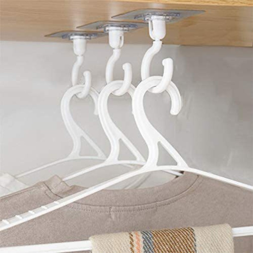 keon Heavy Duty 3M Adhesive Wall Hook Under Cabinet Command Hooks for  Hanging Clothes,Bag, Hat,Tote Bag,Towel, Closet Clothes Hanger Kitchen  Bathroom Bedroom Wall Hanger Swivel Utility Hook (White) Hook 3 Price in