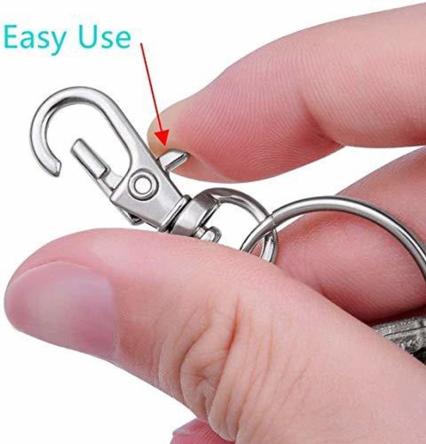 100PCS Premium Swivel Snap Hook Keychains with Key Rings, Metal Keychain  Clip and Key Ring, 50PCS Key Chain Hooks and 50PCS Key Rings for Lanyard