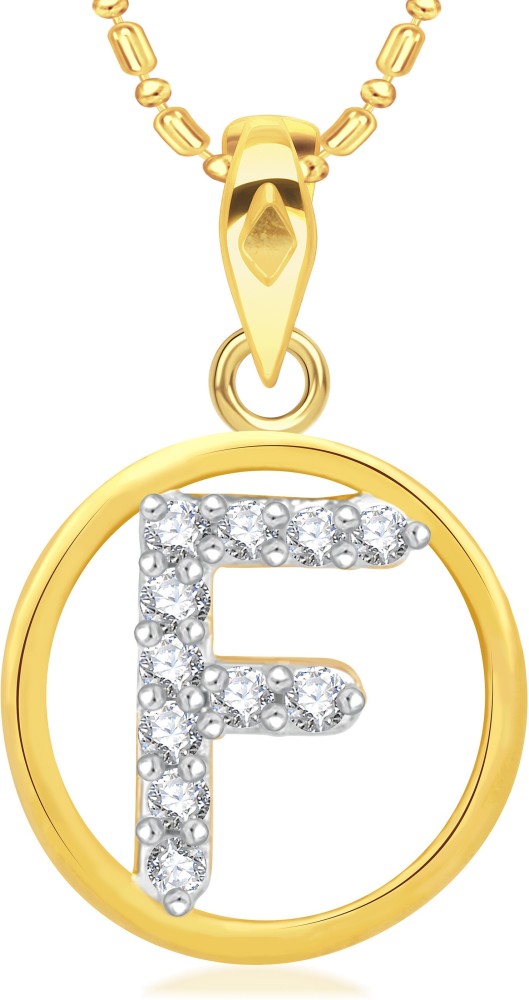 Vshine Alphabet Y Pendant initial Letter American Diamond Studded Pendant Locket with Silver Chain Rhodium Silver Plated Stylish Fancy Latest Design